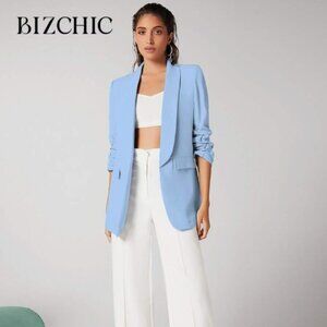 Women's Classic Light Blue Blazer Jacket, XS